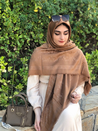 روسری نخ کشمیر وارداتی قواره ۱۴۰اورجینالگل شنل