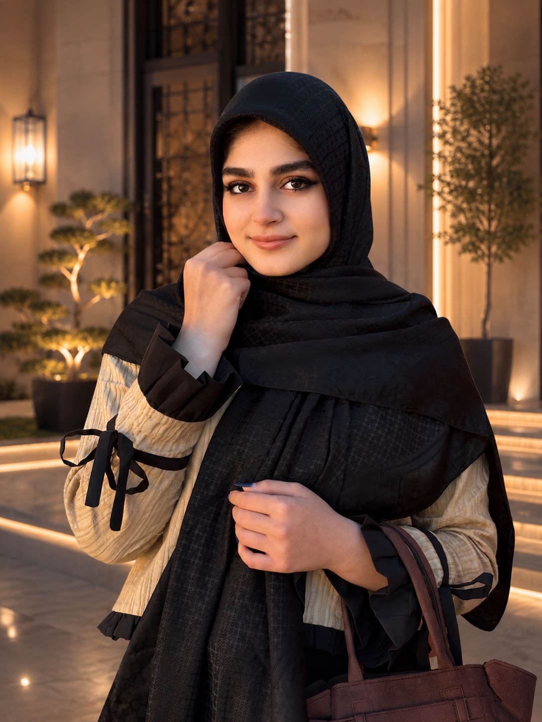 روسری نخ ابریشم ژاکارد لمه ترک قواره۱۴۰طرح الماس مشکی