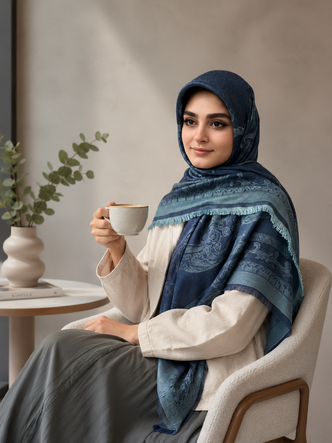 روسری نخ ابریشم ژاکارد لمه قواره۱۴۰طرح سلطنتی