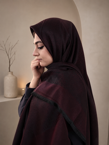 روسری نخ ابریشم ژاکارد لمه قواره۱۴۰طرح پلنگی ریز کد۰۵۱
